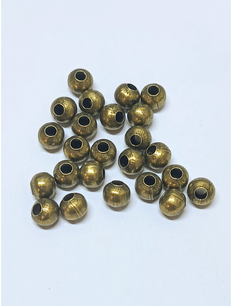 Металеві намистини "шар" Розмір — 5 мм. (від.2 мм) Світло-бронза. Паковання —10 шт