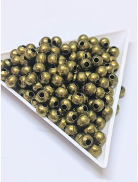 Металеві намистини "шар" Розмір — 5 мм. (від.2 мм) Світло-бронза. Паковання —10 шт