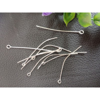 Пин с петелькой/ длина 4 см/ цвет - серебро / упаковка - 10 шт