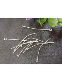 Пін з петелькою/довжина 4 см/колір — срібло/паковання — 10 шт.