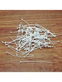 Піни з кулькою 4 см. Колір — срібло. Паковання — 10 шт.