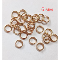 З'єднувальні кільця Подвійні. Розмір — 6 мм. Паковання — 20 шт. Колір — золото