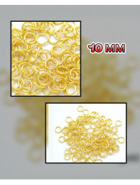 З'єднувальні кільця. Розмір — 10 мм. Колір — лимонне золото. Паковання — 5 грамів (приб.34 шт.)