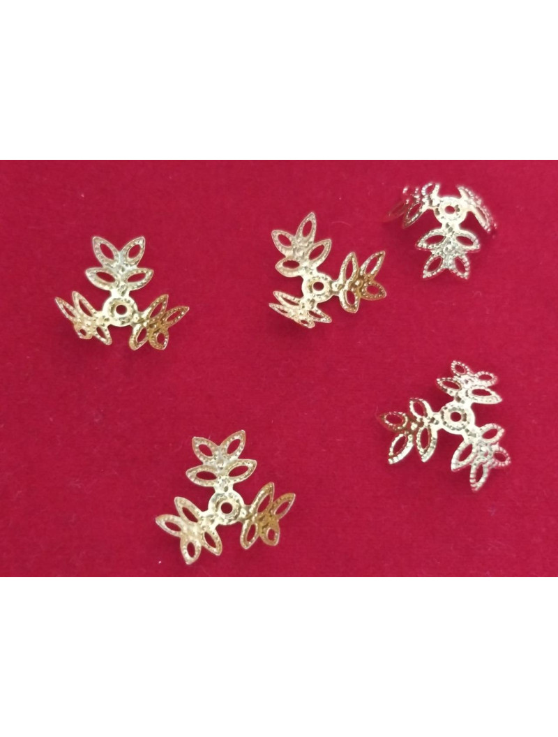 (10 шт.) Обіймачі для намистин. Колір — золото. Розмір — 1,3 см.