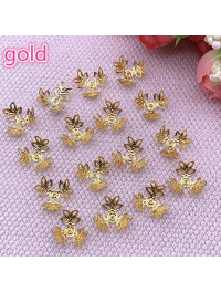 (10 шт.) Обіймачі для намистин. Колір — золото. Розмір — 1,3 см.