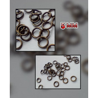 З'єднувальні кільця. Розмір — 5 мм. Упаковка - 5 грамм(прим.112 шт). Колір бронза