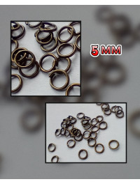 З'єднувальні кільця. Розмір — 5 мм. Упаковка - 5 грамм(прим.112 шт). Колір бронза
