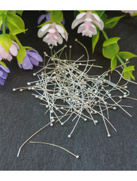 Піни з кулькою 3 см. Колір сталь. Паковання — 10 шт.