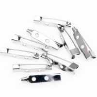 Заготовка для броши / серебро / 2,5 см / 10 шт