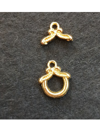 Замок тогл. 10 мм. Лимонне золото.