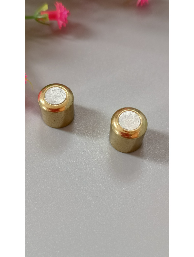 Замок-концевик магнітний Круглий 20х9мм, внутрішній діаметр 8 мм, лимонне золото