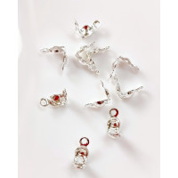 (10шт) Каллоты для лески. Цвет - серебро. Размер 0.8 мм