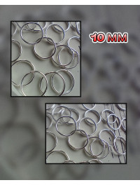З'єднувальні кільця "подвійні". Розмір — 10 мм. Упаковка - 5 грамм(прим.29шт). Колір срібло