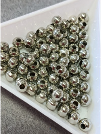 Металеві намистини "шар" Розмір — 5 мм. (від.2 мм) Світло-сталь. Паковання 5 грамів (приблизно 30 шт.)
