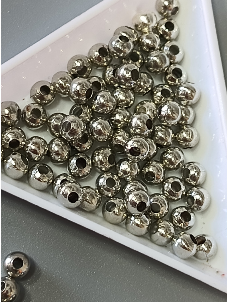 Металеві намистини "шар" Розмір — 5 мм. (від.2 мм) Світло-сталь. Паковання 5 грамів (приблизно 30 шт.)