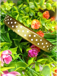 Атласна стрічка "горох"/оливка/1 см/23 метри