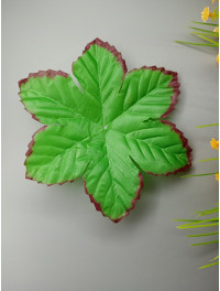 Штучний лист підставки/від діаметр 14 см/зелений з червоним кантом