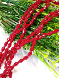 Кришталь/Овал/4×6мм/20 шт./ темно-червоний матовий