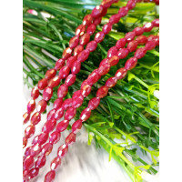 Кришталь/Овал/4×6мм/20 шт./ темно-червоний матовий з АБ