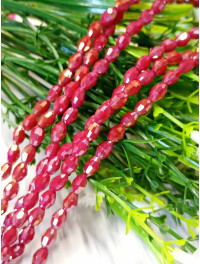 Кришталь/Овал/4×6мм/20 шт./ темно-червоний матовий з АБ