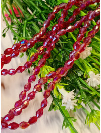 Кришталь/Овал/4×6мм/20 шт./ темно-червоний прозорий з АБ