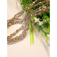 Хрусталь/ Овал/ 4×6мм/ 10 шт / дымчатый