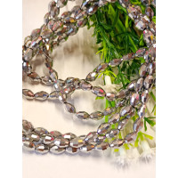 Кришталь/Овал/4×6мм/10 шт./сріб