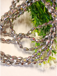 Кришталь/Овал/4×6мм/10 шт./сріб