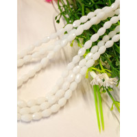 Хрусталь/ Овал/ 4×6мм/ 10 шт / белый матовый