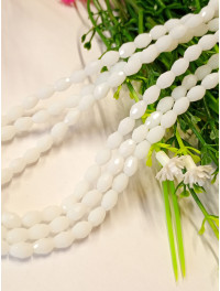 Кришталь/Овал/4×6мм/10 шт./білий матовий