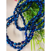 Кришталь/Овал/4×6мм/20 шт./синій металік