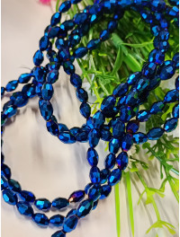 Кришталь/Овал/4×6мм/20 шт./синій металік