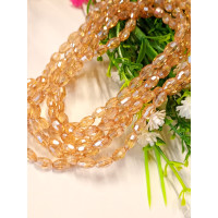 Хрусталь/ Овал/ 4×6мм/ 20 шт /  шампанское