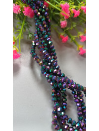 Кришталеві намистини "рондель"/4 мм/25 шт./ райдужний