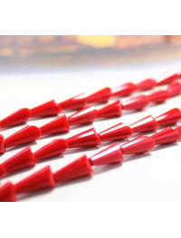 Крапля конус 4*8 мм. темно-червоний матовий. паковання 10 шт.