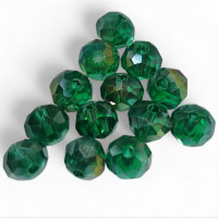 Кришталеві намистини/8 мм/ смарагдовий з АБ/15 шт.