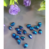 Кришталева "крапля"/6*8 мм/синій металік/5 штук