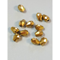 Кришталева "крапля"/6*8 мм/золотий металік/5 штук