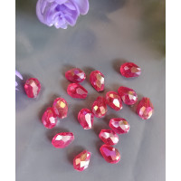 Кришталева "крапля"/6*8 мм/червоний світлий з аб/5 штук