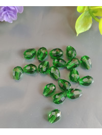 Кришталева "крапля"/6*8 мм/зелена/5 штук