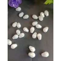 Кришталева "крапля"/6*8 мм/білий матовий з аб/5 штук