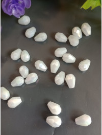 Кришталева "крапля"/6*8 мм/білий матовий з аб/5 штук