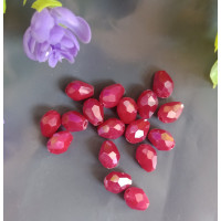 Хрустальная "крапля"/ 6*8 мм / красный матовый с аб  / 5  штук