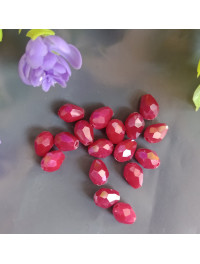 Кришталева "крапля"/6*8 мм/червоний матовий з аб/5 штук