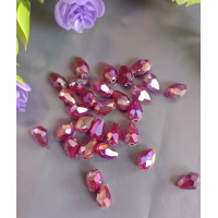 Хрустальная "крапля"/ 6*8 мм / темно красный с аб / 5  штук