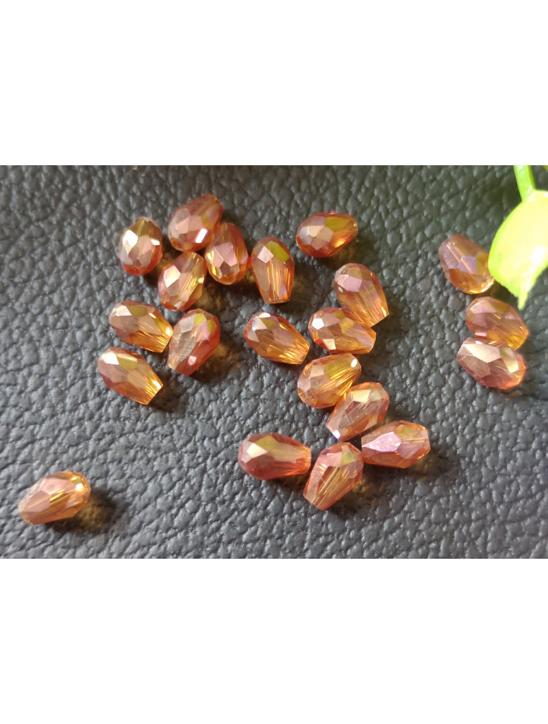 Хрустальная "крапля"/4*6 мм/ карамельный /10 штук