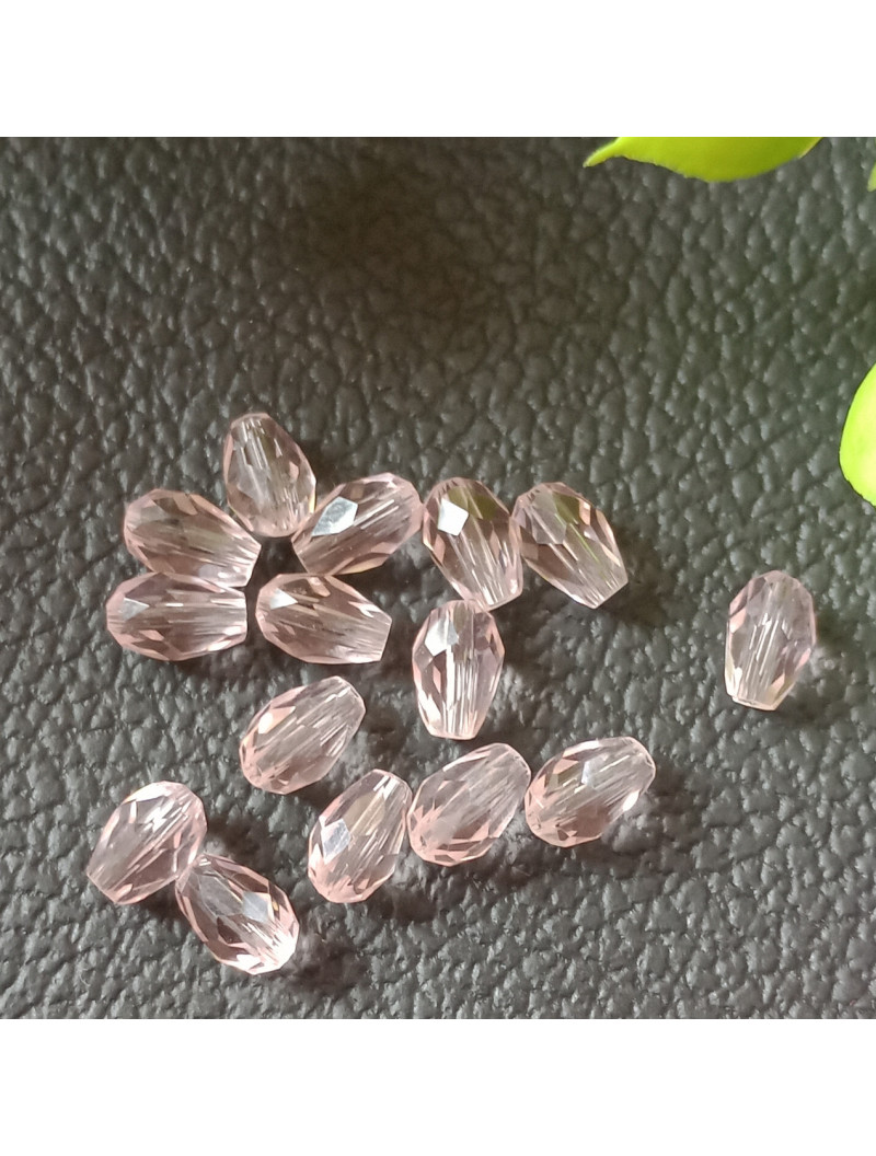 Хрустальная "крапля"/4*6 мм/ розовый с АБ /10 штук