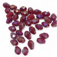 Кришталева "крапля"/4*6 мм/ темно-червоний матовий з АБ/10 штук