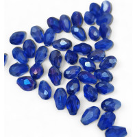 Хрустальная "крапля"/4*6 мм/ синий прозрачный с АБ /10 штук