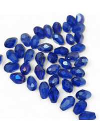 Кришталева "крапля"/4*6 мм/синій прозорий з АБ/10 штук